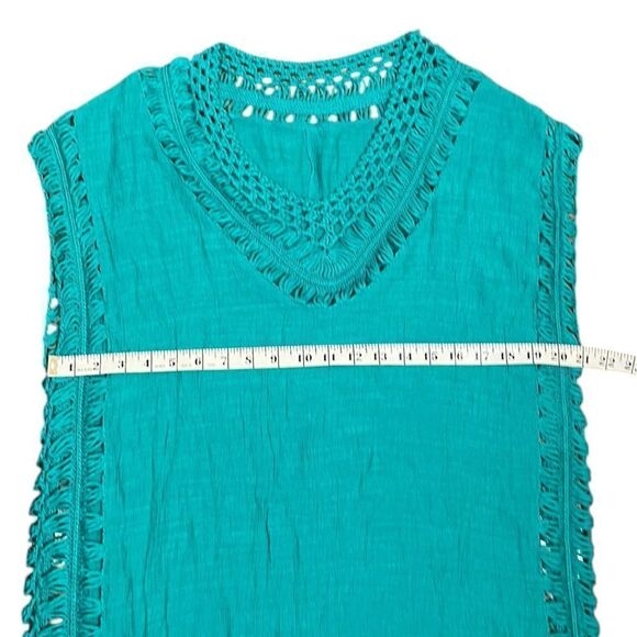 Teal Crochet Swim Cover-Up, OS - Picture 5 of 6